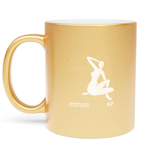 Discover Leonard Cohen / Minimalist Artwork Design - Leonard Cohen - Metallic Mugs