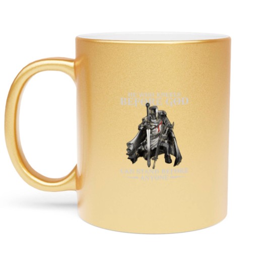 Discover He Who Kneels Before God Can Stand Before Anyone Gun Rights Metallic Mugs