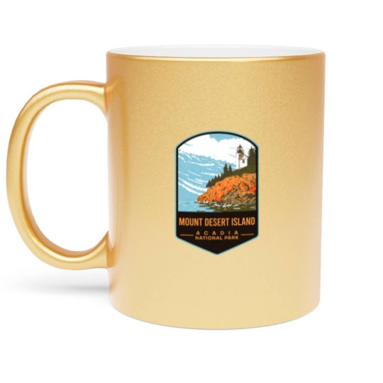 Discover Mount Desert Island Acadia National Park Metallic Mugs