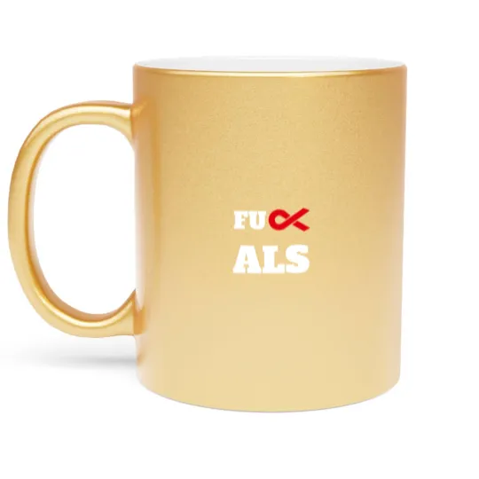Discover Fuck ALS Awareness Month Red Ribbon Metallic Mugs