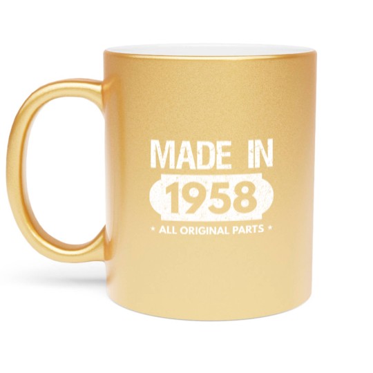 Discover Made In 1958-All Original Parts-60th Bday Metallic Mugs