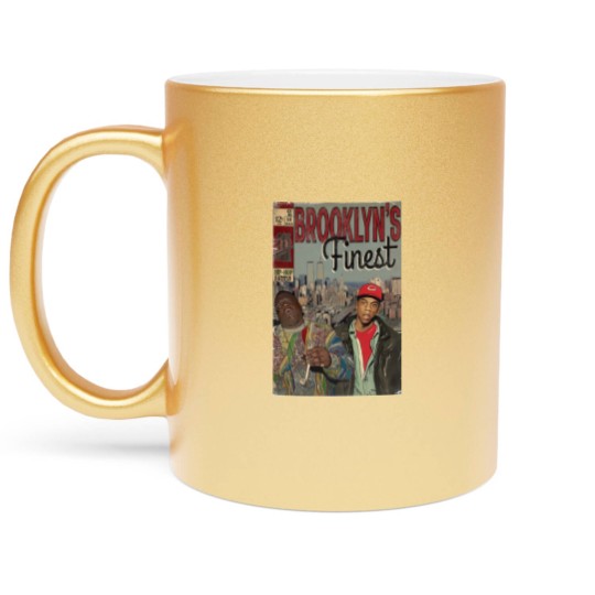 Discover Jay-z and Biggie - Brooklyns Finest Comic Book Art Metallic Mugs