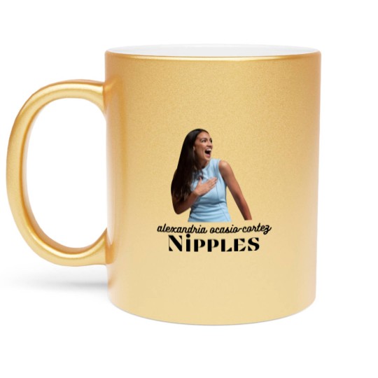 Discover AOC Nipples Alexandria Ocasio-Cortez AOC See Through Metallic Mugs