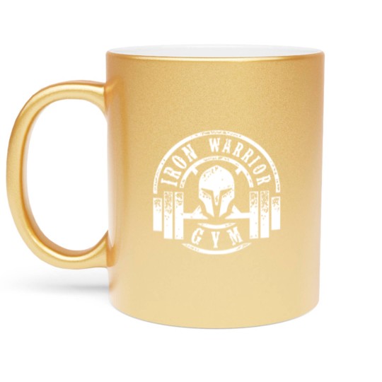 Discover IRON WARRIOR MENS BODYBUILDING GYM MOTIVATION MMA Metallic Mugs