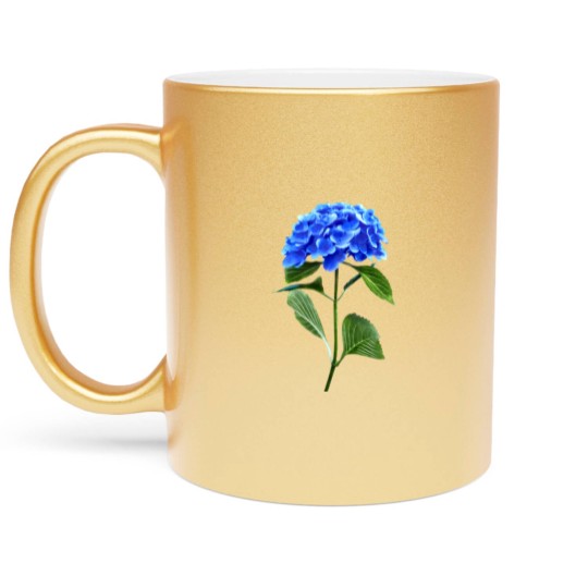 Discover Vivid Blue Hydrangea Metallic Mugs