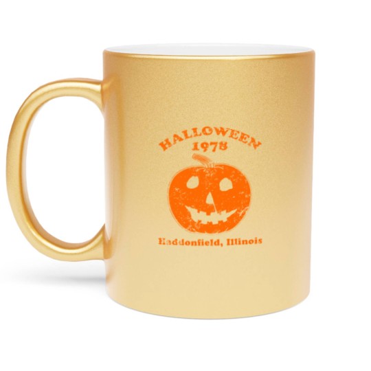 Discover Halloween 1978 holiday spooky gift myers pumpkin haddonfield Metallic Mugs