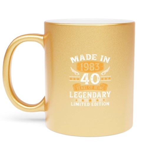Discover Made In 1983 40 Years Old Gifts 40th Birthday Metallic Mugs