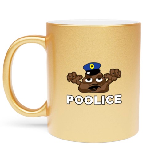 Discover Police Poop Zombie Policeman Halloween Metallic Mugs