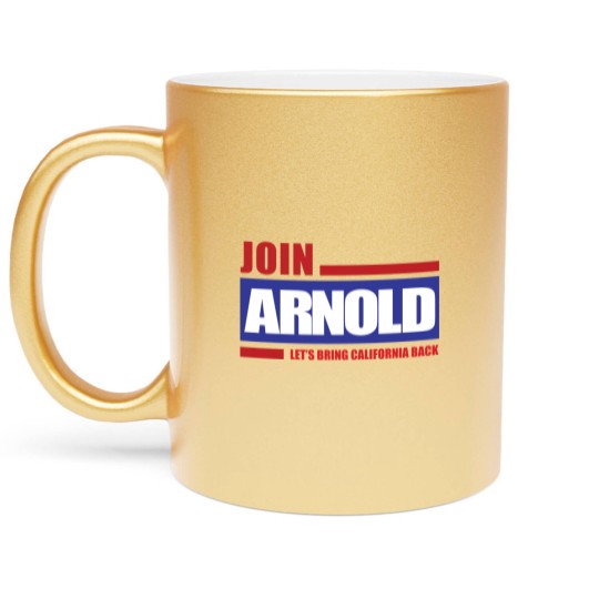 Discover Arnold Schzenegger 2003 Campaign Logo Metallic Mugs