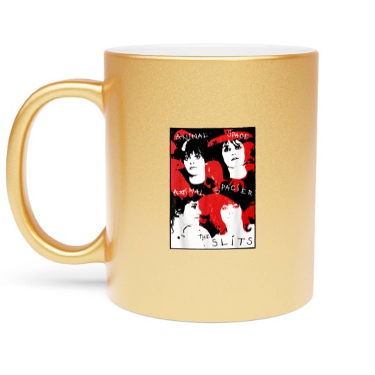 Discover the slits band punk rock distressed colorful grungy vintage Metallic Mugs