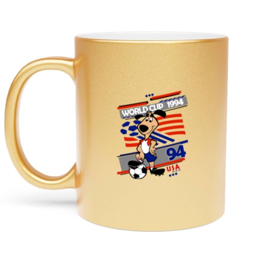 Discover Striker - USA 94 Classic Metallic Mugs, Vintage Mascot World Cup Metallic Mugs