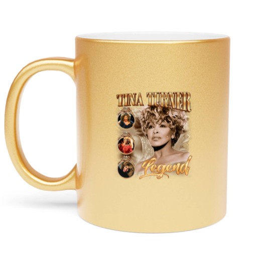 Discover Tina Turner Legend Music Metallic Mugs, R.I.P 1939-2023 Tina Turner Rock Retro Vintage Metallic Mugs
