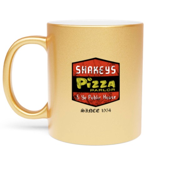 Discover Pizza Metallic Mugs, Shakeys (vintage) Essential Metallic Mugs, Shakeys Pizza Unisex Heavy Cotton Metallic Mugs