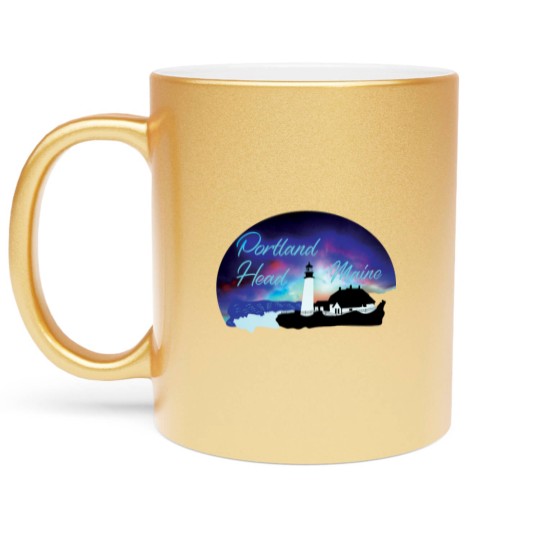 Discover Portland Head Lighthouse, Maine, Souvenir, Gift, Metallic Mugs