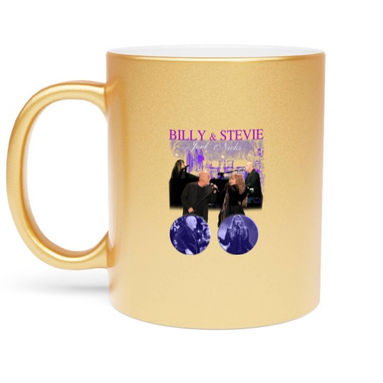 Discover Two Icons One Night Bill Joel and Nick Stevie Tour 2023 Metallic Mugs
