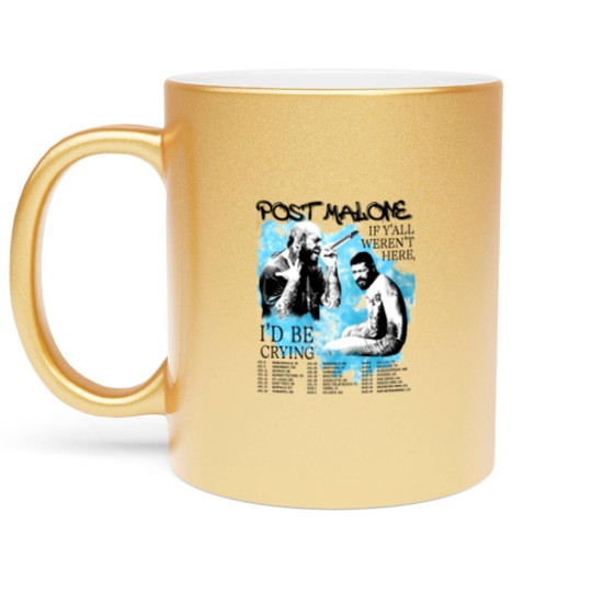 Discover Vintage Post Malone 2023 Tour Metallic Mugs, Post Malone Fan Metallic Mugs