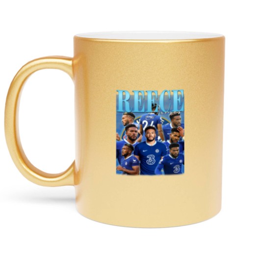 Discover Reece James Vintage Bootleg Metallic Mugs, Reece James Vintage Graphic Metallic Mugs