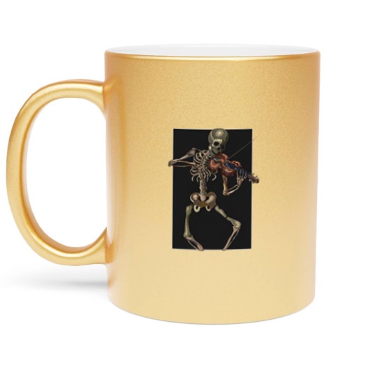 Discover Skeleton with violin - Skeleton - Metallic Mugs