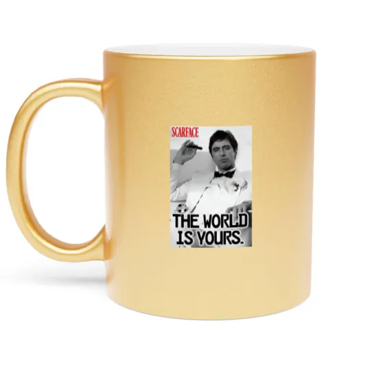 Discover Scarface The World Is Yours Metallic Mugs, Al Pacino Metallic Mugs