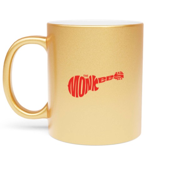 Discover The Monkees Classic Red Guitar Logo White Metallic Mugs