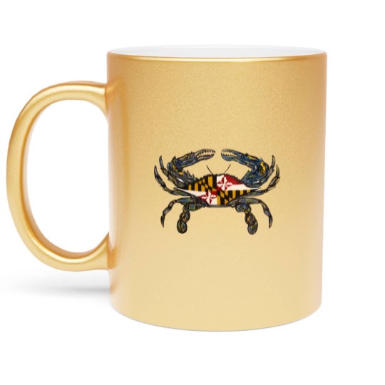 Discover Royal Blue Maryland Flag Crab - Metallic Mugs