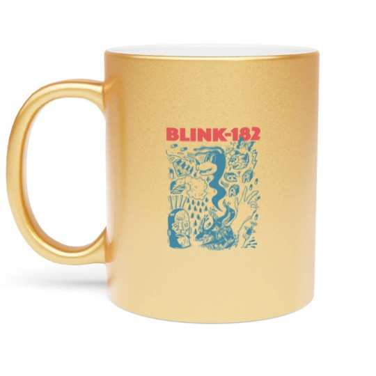 Discover Blink Vintage 182 Metallic Mugs, World Tour Metallic Mugs, Vintage Retro Metallic Mugs, Blink Retro 182 Fans Lover Gift