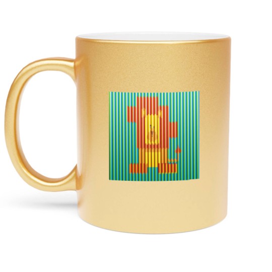 Discover Lion Artwork Carlos Cruz Diez Metallic Mugs