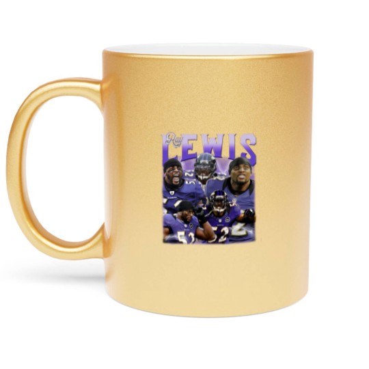 Discover Ray Lewis Vintage Unisex Metallic Mugs, Vintage Ray Lewis Metallic Mugs
