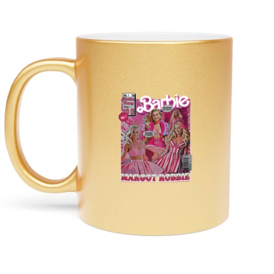 Discover Margot Robbie Barbie  Metallic Mugs, Retro Vintage Margot Robbie Metallic Mugs