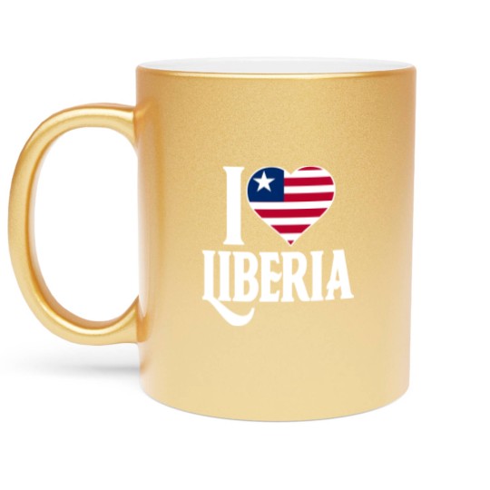 Discover I love Liberia flag Metallic Mugs