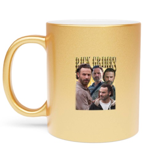 Discover Rick Grimes Vintage Metallic Mugs, Gift For Women and Man Unisex Metallic Mugs