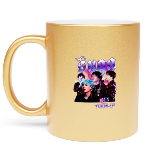 Discover Retro Suga BTS Unisex Black Metallic Mugs