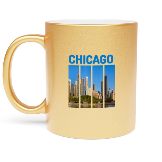 Discover Downtown Chicago Skyline Souvenirs State Illinois Metallic Mugs Metallic Mugs