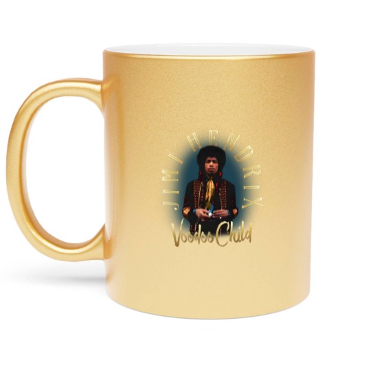 Discover Jimi Hendrix Gold Voodoo Child Metallic Mugs