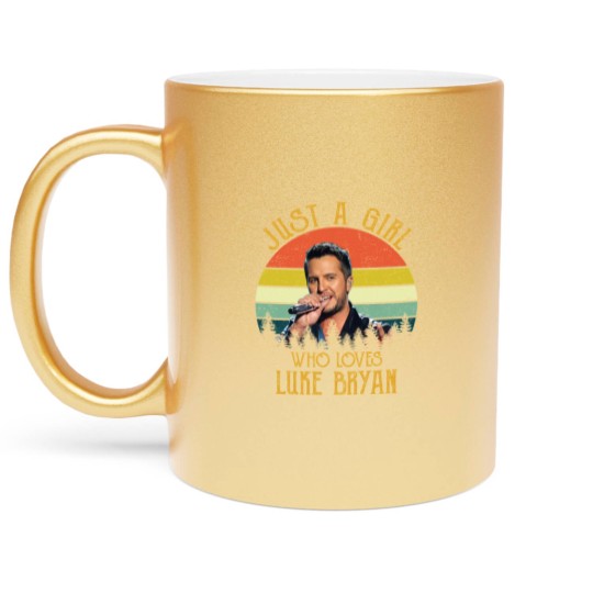 Discover Just A Girl Who Loves Luke Bryan Racerback Metallic Mugs