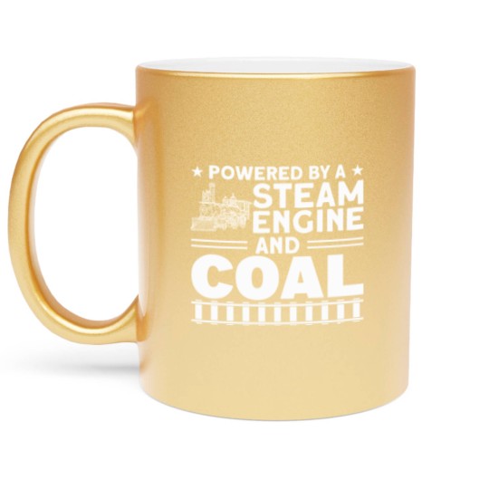 Discover Train Ride Steam Train Locomotive Metallic Mugs