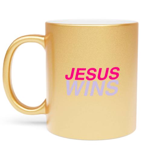 Discover Jesus Wins Metallic Mugs