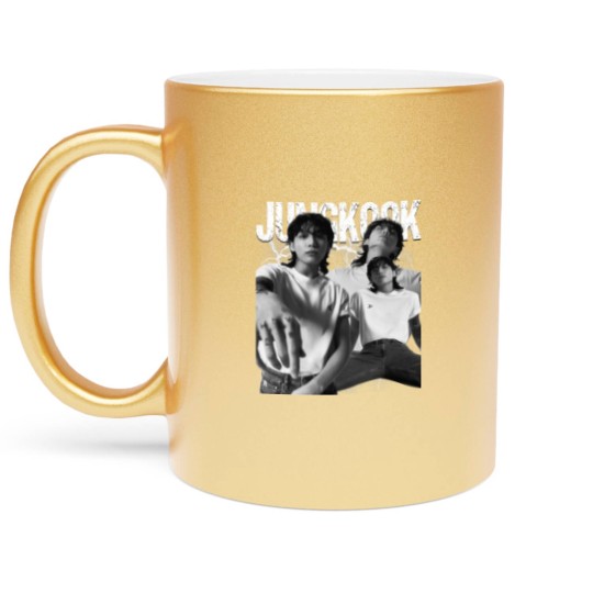 Discover Vintage JungKook 90s Bootleg Metallic Mugs, Jungkook Seven BTS Unisex Metallic Mugs