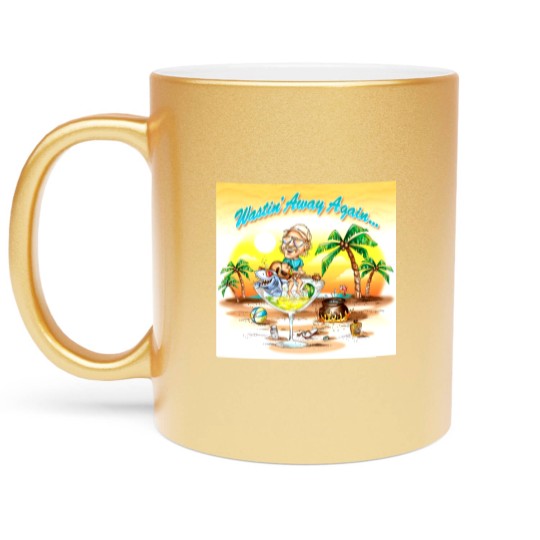 Discover Wastin' Away Again Jimmy Buffett Metallic Mugs, Vintage Jimmy Buffett Memorial Metallic Mugs