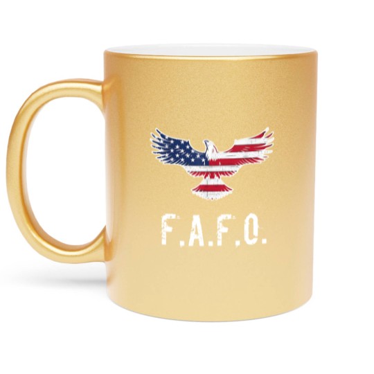 Discover Patriotic American Flag Eagle FAFO / F.A. & F.O. B Zip Metallic Mugs