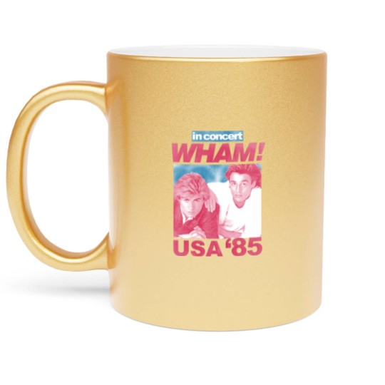 Discover Wham in Concert George Michael and Andrew Ridgeley USA '85 Adult Metallic Mugs 80s Graphic Metallic Mugs
