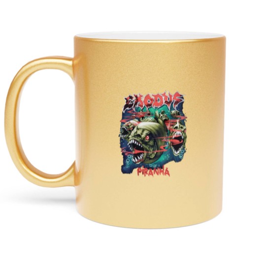Discover Piranha Exodus Music Band Vintage 90s Metallic Mugs