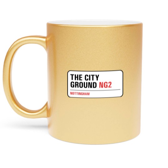 Discover Nottingham Forest - The City Ground Street Sign Metallic Mugs
