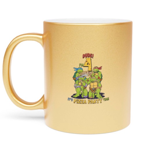 Discover Teenage Mutant Ninja Turtles I'm 4 Dude Pizza Birthday Party | Essential Metallic Mugs