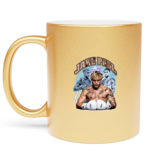 Discover Vintage Jake Paul Metallic Mugs Boxing Player Metallic Mugs, Gift for Boxing Player Fan Metallic Mugs