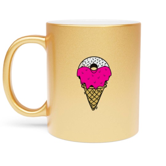 Discover Donut Ice Cream Melting donut ice cream Metallic Mugs