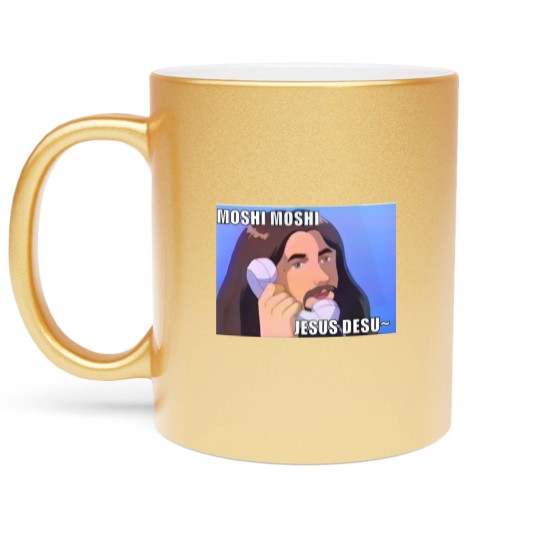 Discover moshi moshi jesus desu anime Metallic Mugs