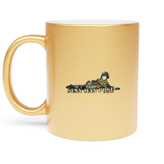 Discover Sexy Man Pose Hank & Jed Metallic Mugs