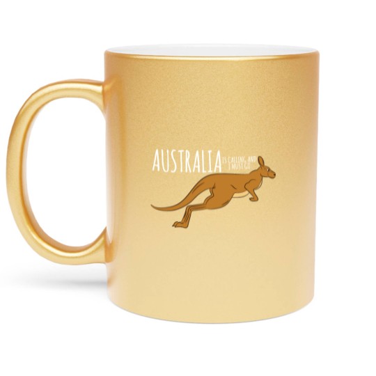 Discover Kangaroo-Australia Is Calling And I Must Go Metallic Mugs