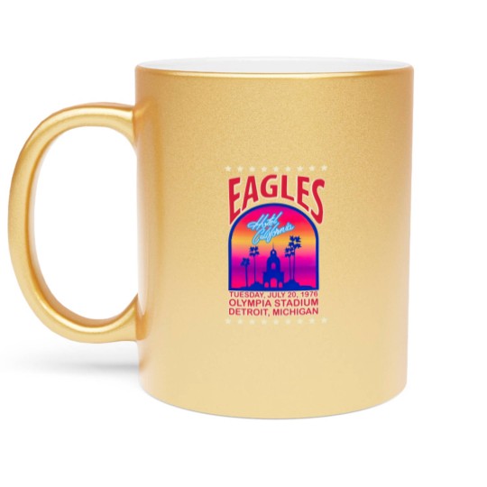 Discover Eagles 1976 Hotel California concert Metallic Mugs